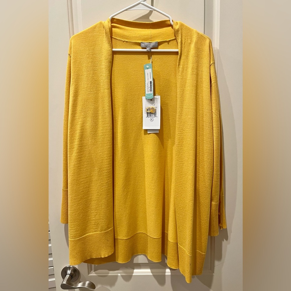 Evolution by Cyrus Yellow Cardigan Stitch Fix NWT sz XL